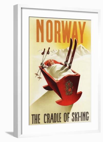 Norway - The Cradle of Skiing-Lantern Press-Framed Art Print