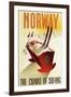 Norway - The Cradle of Skiing-Lantern Press-Framed Art Print