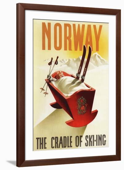 Norway - The Cradle of Skiing-Lantern Press-Framed Art Print