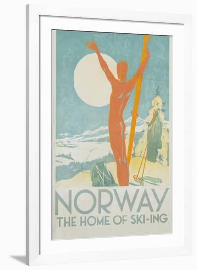 Norway, the Home of Skiing Poster-Trygve Davidsen-Framed Giclee Print