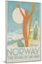 Norway, the Home of Skiing Poster-Trygve Davidsen-Mounted Giclee Print