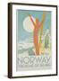 Norway, the Home of Skiing Poster-Trygve Davidsen-Framed Giclee Print