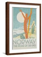 Norway, the Home of Skiing Poster-Trygve Davidsen-Framed Giclee Print