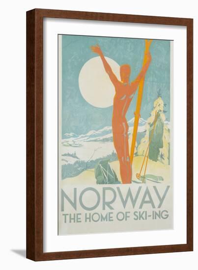 Norway, the Home of Skiing Poster-Trygve Davidsen-Framed Giclee Print