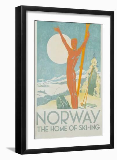 Norway, the Home of Skiing Poster-Trygve Davidsen-Framed Giclee Print