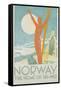 Norway, the Home of Skiing Poster-Trygve Davidsen-Framed Stretched Canvas