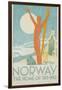 Norway, the Home of Skiing Poster-Trygve Davidsen-Framed Giclee Print