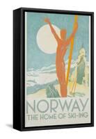 Norway, the Home of Skiing Poster-Trygve Davidsen-Framed Stretched Canvas