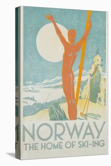 Norway, the Home of Skiing Poster-Trygve Davidsen-Stretched Canvas