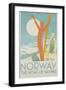 Norway, the Home of Skiing Poster-Trygve Davidsen-Framed Premium Giclee Print