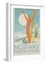 Norway, the Home of Skiing Poster-Trygve Davidsen-Framed Premium Giclee Print