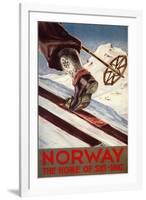 Norway - The Home of Skiing-Lantern Press-Framed Art Print