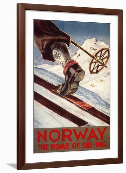 Norway - The Home of Skiing-Lantern Press-Framed Art Print