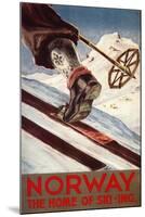 Norway - The Home of Skiing-Lantern Press-Mounted Art Print