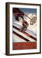 Norway - The Home of Skiing-Lantern Press-Framed Art Print