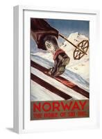 Norway - The Home of Skiing-Lantern Press-Framed Art Print