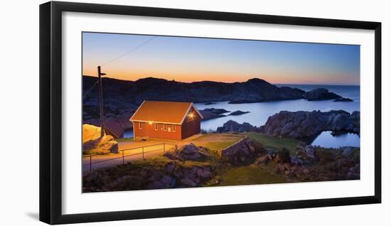 Norway, Vest Adger, Houses, Coast, Dusk-Rainer Mirau-Framed Photographic Print