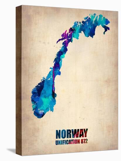 Norway Watercolor Poster-NaxArt-Stretched Canvas