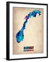 Norway Watercolor Poster-NaxArt-Framed Art Print