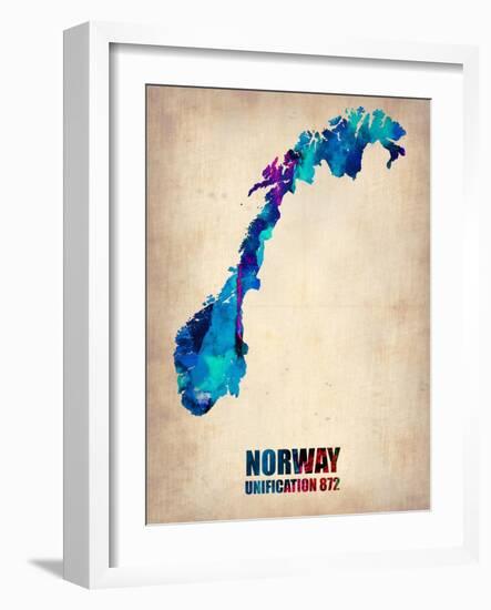 Norway Watercolor Poster-NaxArt-Framed Art Print