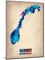 Norway Watercolor Poster-NaxArt-Mounted Art Print