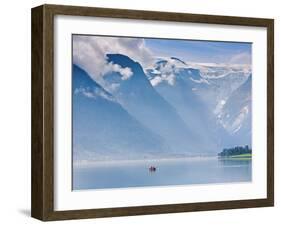 Norway, Western Fjords, Nordfjord, People in Rowing Boat-Shaun Egan-Framed Photographic Print