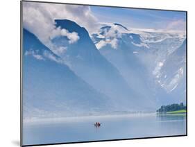 Norway, Western Fjords, Nordfjord, People in Rowing Boat-Shaun Egan-Mounted Photographic Print