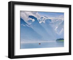 Norway, Western Fjords, Nordfjord, People in Rowing Boat-Shaun Egan-Framed Photographic Print