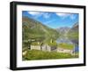 Norway, Western Fjords, Sogn Og Fjordane, Sheep Infront of Traditional Cottages by Lake-Shaun Egan-Framed Photographic Print