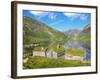 Norway, Western Fjords, Sogn Og Fjordane, Sheep Infront of Traditional Cottages by Lake-Shaun Egan-Framed Photographic Print