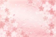 Shabby Chic Cherry Blossom Background-norwayblue-Mounted Art Print