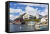 Norwegian Cod Fishing Town of Reine, Lofoton Islands, Norway, Scandinavia, Europe-Michael Nolan-Framed Stretched Canvas