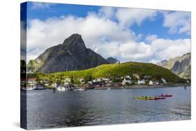 Norwegian Cod Fishing Town of Reine, Lofoton Islands, Norway, Scandinavia, Europe-Michael Nolan-Stretched Canvas