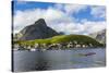 Norwegian Cod Fishing Town of Reine, Lofoton Islands, Norway, Scandinavia, Europe-Michael Nolan-Stretched Canvas