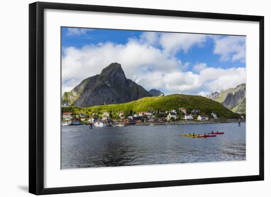 Norwegian Cod Fishing Town of Reine, Lofoton Islands, Norway, Scandinavia, Europe-Michael Nolan-Framed Photographic Print