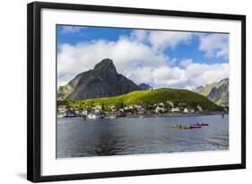 Norwegian Cod Fishing Town of Reine, Lofoton Islands, Norway, Scandinavia, Europe-Michael Nolan-Framed Photographic Print