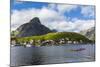 Norwegian Cod Fishing Town of Reine, Lofoton Islands, Norway, Scandinavia, Europe-Michael Nolan-Mounted Photographic Print