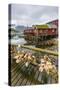 Norwegian Cod Fishing Town of Reine, Lofoton Islands, Norway, Scandinavia, Europe-Michael Nolan-Stretched Canvas