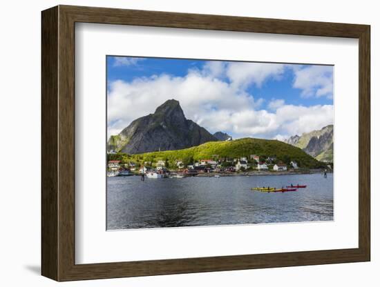 Norwegian Cod Fishing Town of Reine, Lofoton Islands, Norway, Scandinavia, Europe-Michael Nolan-Framed Photographic Print