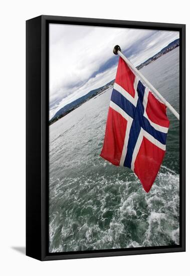 Norwegian Flag on a Boat-Felipe Rodríguez-Framed Stretched Canvas
