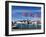 Norwegian Flags and Historic Harbour Warehouses, Stavanger, Norway, Scandinavia, Europe-Christian Kober-Framed Premium Photographic Print