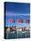 Norwegian Flags and Historic Harbour Warehouses, Stavanger, Norway, Scandinavia, Europe-Christian Kober-Stretched Canvas