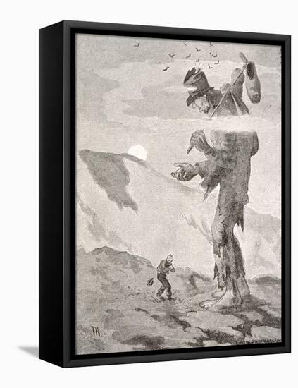 Norwegian Giant Little Fred and the Giant Beggar-Theodor Kittelsen-Framed Stretched Canvas