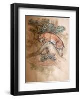 Norwegian Lynx, 1851-69-Joseph Wolf-Framed Premium Giclee Print