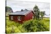Norwegian Summer Homes in the Town of Vaeroya, Nordland, Norway, Scandinavia, Europe-Michael Nolan-Stretched Canvas