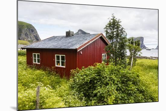 Norwegian Summer Homes in the Town of Vaeroya, Nordland, Norway, Scandinavia, Europe-Michael Nolan-Mounted Photographic Print