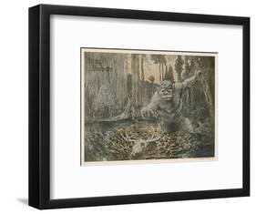 Norwegian Troll Chases an Elk-Christian Skredsvig-Framed Art Print