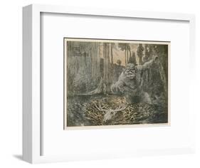 Norwegian Troll Chases an Elk-Christian Skredsvig-Framed Art Print