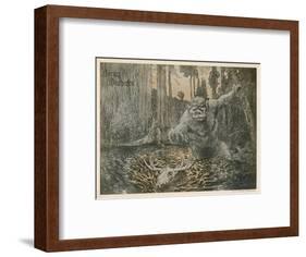 Norwegian Troll Chases an Elk-Christian Skredsvig-Framed Art Print