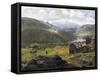 Norwegian Valley-Johan Christian Clausen Dahl-Framed Stretched Canvas